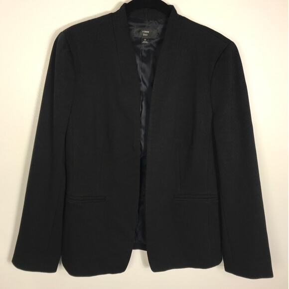 J.Crew 365 Going Out Open Blazer Women's 12 Black Office Work Simple Capsule - Picture 2 of 14